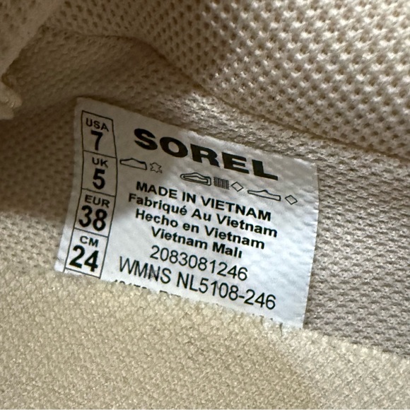 SOREL Ona Blvd Honest Beige/Whitened Pink Classic Waterproof Sneakers Size 7 - Picture 16 of 16